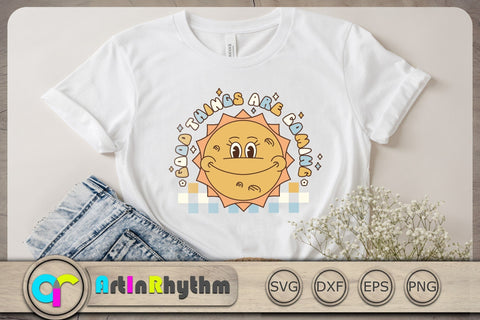 Good things are coming Svg, Positive Quote Svg, Retro Groovy Svg, Retro Sun Svg SVG Artinrhythm shop 