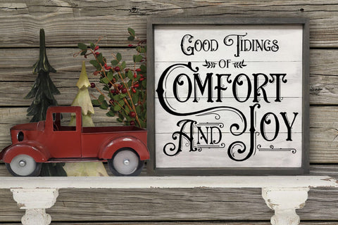 Good Tidings- Christmas Farmhouse Sign SVG SVG Happy Printables Club 
