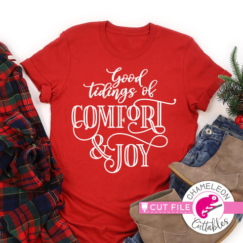 Good Tidings of Comfort and Joy round svg png dxf SVG Chameleon Cuttables 
