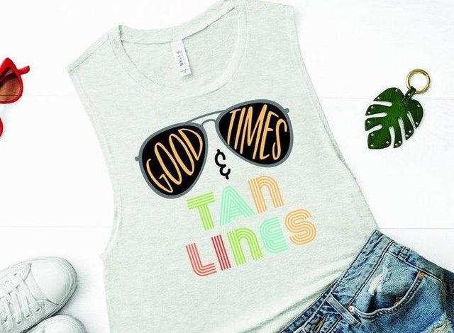 Good Time and Tan Lines SVG | Summer SVG SVG So Fontsy Design Shop 