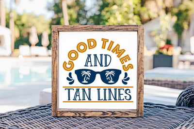 Good Times and Tan Lines | Summer SVG Cut File SVG Shine Green Art 