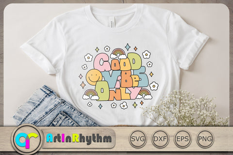 Good Vibes Only Svg, Retro Groovy Svg, Positive Quote Svg, Hippie Svg, Groovy Flowers Svg SVG Artinrhythm shop 