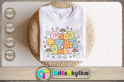 Good Vibes Only Svg, Retro Groovy Svg, Positive Quote Svg, Hippie Svg, Groovy Flowers Svg SVG Artinrhythm shop 
