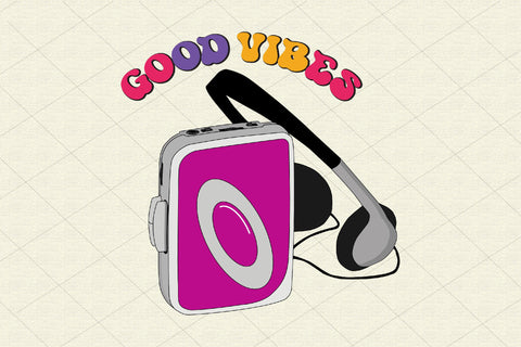 Good Vibes Playlist Cassette Retro PNG Sublimation Rupkotha 
