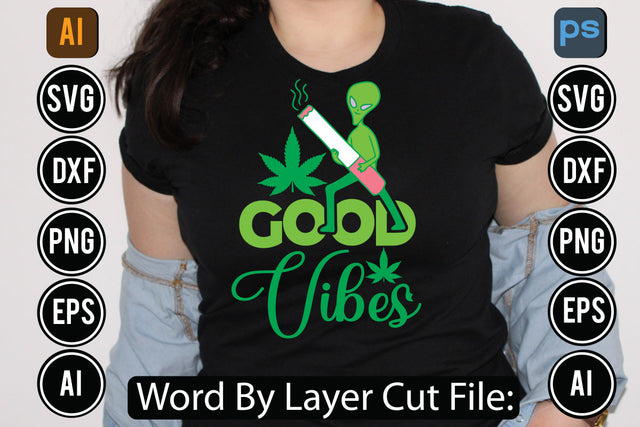 Good Vibes Svg Cut FIle SVGs,quotes-and-sayings,food-drink,mini-bundles,print-cut,on-sale, SVG DesignPlante 503 