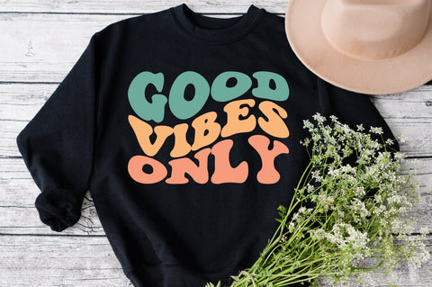 Good Vibes Svg ,Motivational Svg , Women Shirts Design ,Hippie Designs Svg, Summer Svg ,Wavy Stacked Svg ,For Cricut ,Digital Download SVG Fauz 