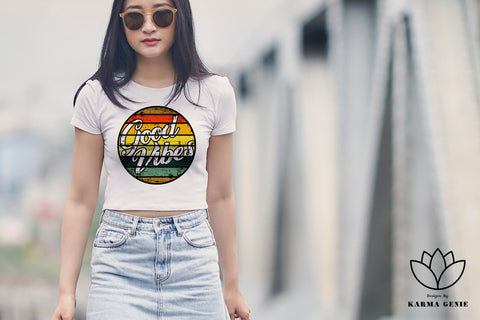 Good Vibes Svg Png - Retro Graphic Design Sublimation SVG Karma Genie Graphics 