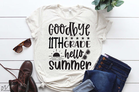 Goodbye 11th grade hello summer svg, 11th grade svg, Hello summer svg, Summer t shirt, Teacher vacation svg, Teacher t shirt,cut files SVG Isabella Machell 
