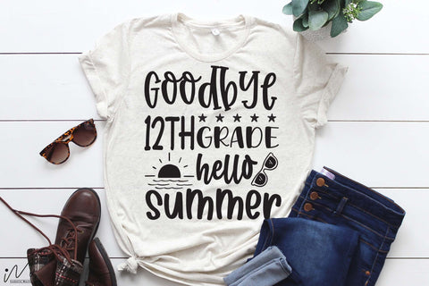 Goodbye 12th grade hello summer svg, 12th grade svg, Hello summer svg, Summer t shirt, Teacher vacation svg, Teacher t shirt,cut files SVG Isabella Machell 
