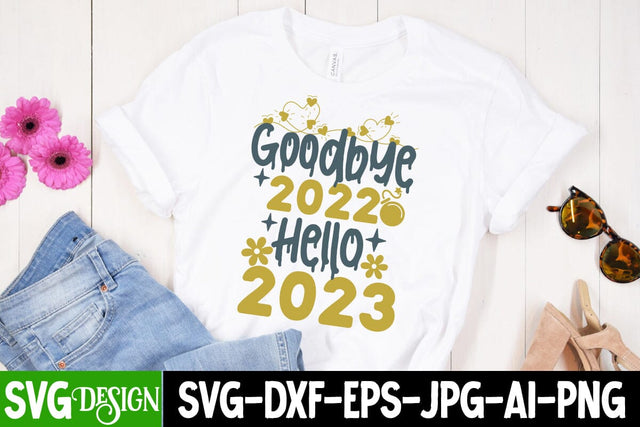 Goodbye 2022 Hello 2023 SVG Cut File SVG BlackCatsMedia 