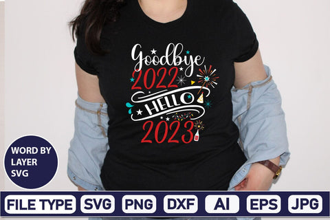 Goodbye 2022 Hello 2023 SVG Cut File SVG DesignPlante 503 
