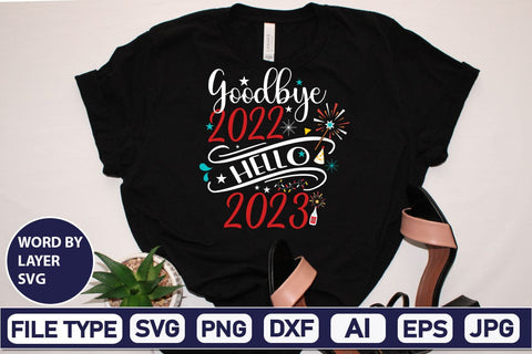 Goodbye 2022 Hello 2023 SVG Cut File SVG DesignPlante 503 