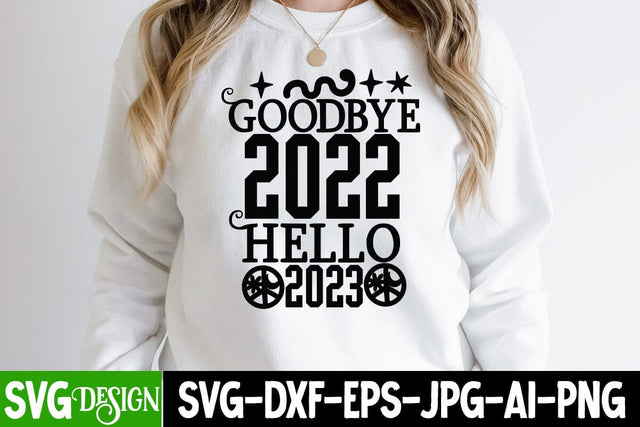 Goodbye 2022 Hello 2023 SVG Cute File SVG BlackCatsMedia 