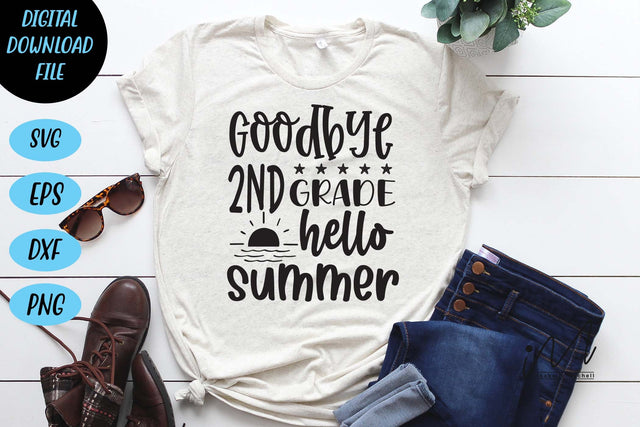Goodbye 2nd grade hello summer svg, summer t shirt svg, teacher t shirt svg SVG Isabella Machell 