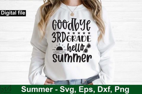 Goodbye 3rd grade hello summer svg, 5th grade shirt, Hello summer svg, Summer t shirt, Teacher vacation svg, Teacher t shirt,cut files SVG Isabella Machell 