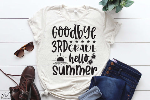 Goodbye 3rd grade hello summer svg, 5th grade shirt, Hello summer svg, Summer t shirt, Teacher vacation svg, Teacher t shirt,cut files SVG Isabella Machell 
