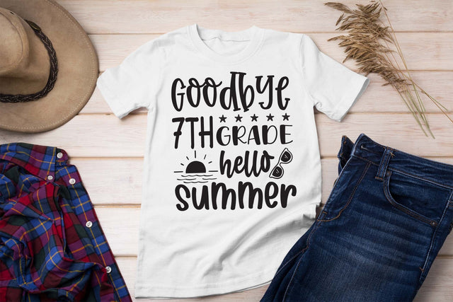 Goodbye 7th grade hello summer svg, 7th grade shirt, Hello summer svg, Summer t shirt, Teacher vacation svg, Teacher t shirt,cut files SVG Isabella Machell 