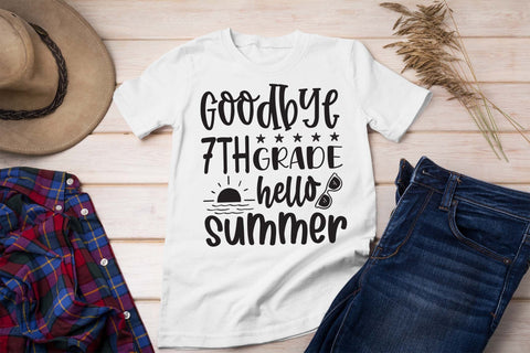 Goodbye 7th grade hello summer svg, 7th grade shirt, Hello summer svg, Summer t shirt, Teacher vacation svg, Teacher t shirt,cut files SVG Isabella Machell 