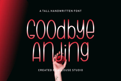 Goodbye Anjing - a Tall Handwritten Font Font Allouse.Studio 