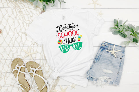 Goodbye School Hello Pool Summer SVG SVG Hippo Creations 