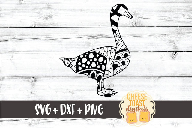 Goose - Zen Doodle Art - Animal SVG PNG DXF Files SVG Cheese Toast Digitals 
