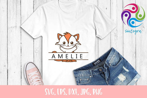 Gorgeous Cat and Split Monogram Bundle Svg File SVG Sintegra 