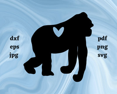 Gorilla Heart SVG Cut File SVG Northern Light SVG 