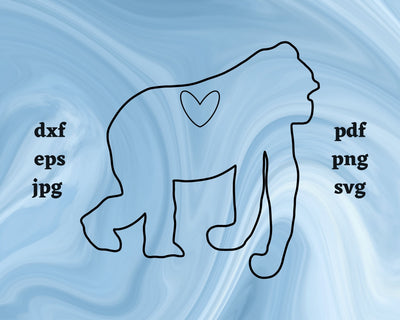 Gorilla Heart SVG Cut File SVG Northern Light SVG 