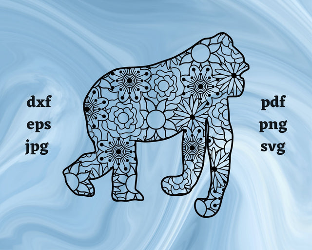 Gorilla Mandala SVG Cut File SVG Northern Light SVG 