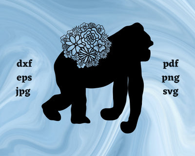 Gorilla Mandala SVG Cut File SVG Northern Light SVG 