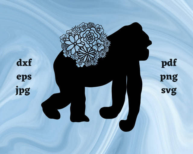 Gorilla Mandala SVG Cut File SVG Northern Light SVG 