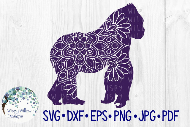 Gorilla Mandala SVG Wispy Willow Designs 