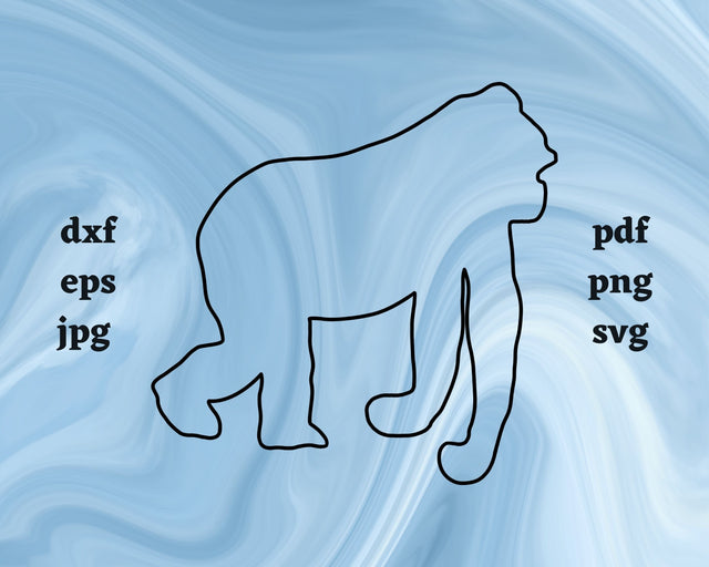 Gorilla Outline SVG Cut File SVG Northern Light SVG 
