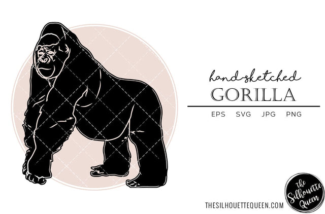 Gorilla Sketch Vector SVG Loveleen Kaur 