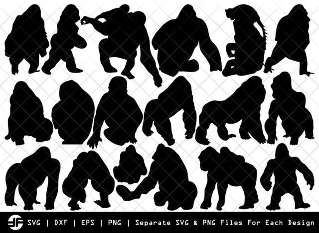 Gorilla SVG | Animal SVG | Silhouette Bundle | SVG Cut File SVG ETC Craft 