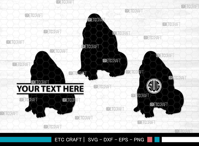 Gorillas Monogram, Gorilla Silhouette, Gorilla SVG, King Kong Gorilla Svg, Fierce Gorilla Svg, Ape Svg, SB00273 SVG ETC Craft 