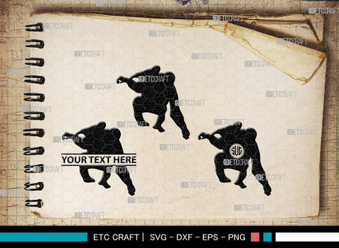 Gorillas Monogram, Gorilla Silhouette, Gorilla SVG, King Kong Gorilla Svg, Fierce Gorilla Svg, Ape Svg, SB00273 SVG ETC Craft 