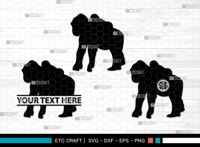 Gorillas Monogram, Gorilla Silhouette, Gorilla SVG, King Kong Gorilla Svg, Fierce Gorilla Svg, Ape Svg, SB00273 SVG ETC Craft 