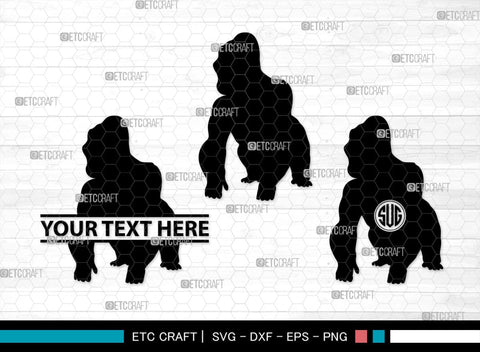 Gorillas Monogram, Gorilla Silhouette, Gorilla SVG, King Kong Gorilla Svg, Fierce Gorilla Svg, Ape Svg, SB00273 SVG ETC Craft 