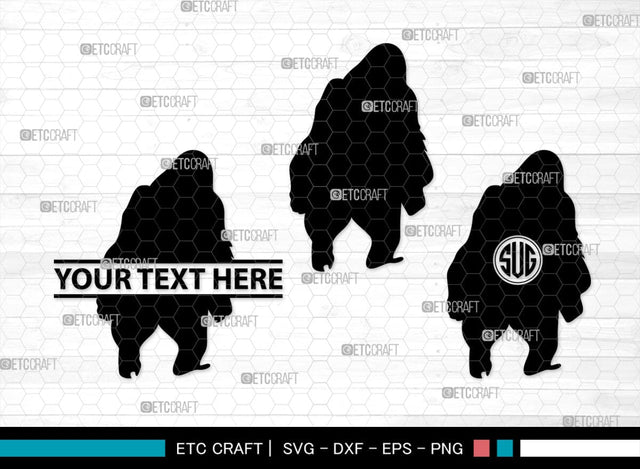 Gorillas Monogram, Gorilla Silhouette, Gorilla SVG, King Kong Gorilla Svg, Fierce Gorilla Svg, Ape Svg, SB00273 SVG ETC Craft 