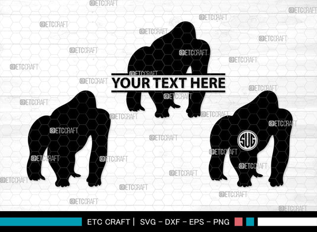 Gorillas Monogram, Gorilla Silhouette, Gorilla SVG, King Kong Gorilla Svg, Fierce Gorilla Svg, Ape Svg, SB00273 SVG ETC Craft 