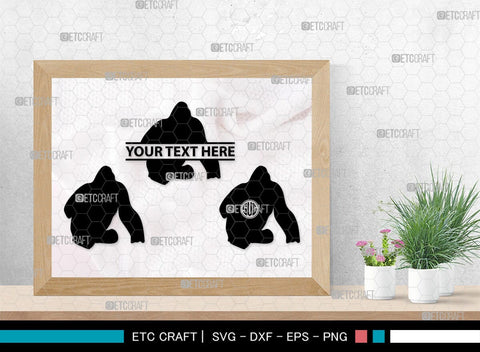 Gorillas Monogram, Gorilla Silhouette, Gorilla SVG, King Kong Gorilla Svg, Fierce Gorilla Svg, Ape Svg, SB00273 SVG ETC Craft 