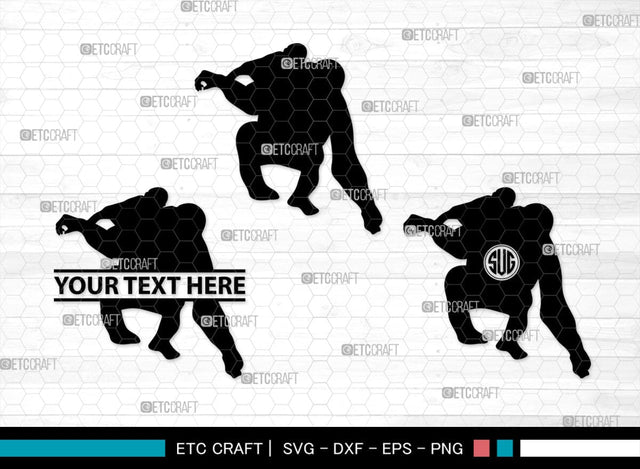 Gorillas Monogram, Gorilla Silhouette, Gorilla SVG, King Kong Gorilla Svg, Fierce Gorilla Svg, Ape Svg, SB00273 SVG ETC Craft 