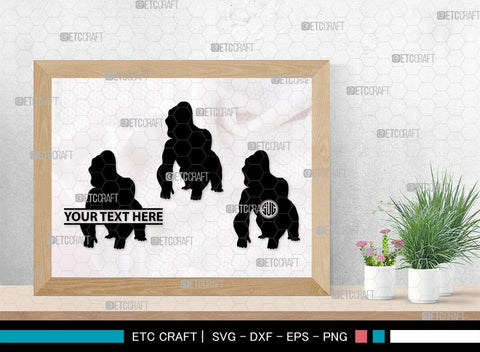 Gorillas Monogram, Gorilla Silhouette, Gorilla SVG, King Kong Gorilla Svg, Fierce Gorilla Svg, Ape Svg, SB00273 SVG ETC Craft 