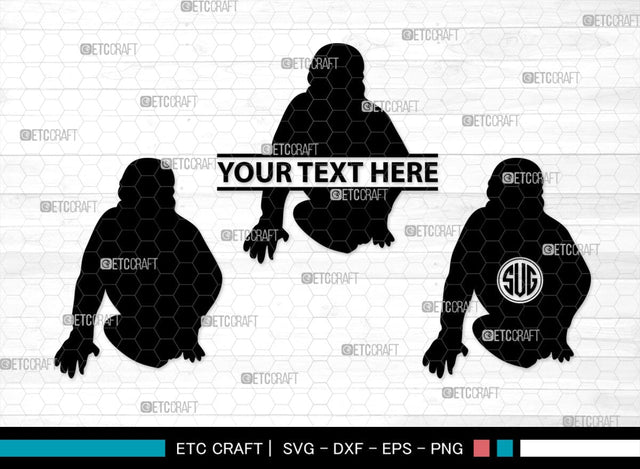 Gorillas Monogram, Gorilla Silhouette, Gorilla SVG, King Kong Gorilla Svg, Fierce Gorilla Svg, Ape Svg, SB00273 SVG ETC Craft 