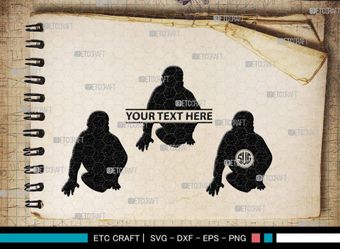 Gorillas Monogram, Gorilla Silhouette, Gorilla SVG, King Kong Gorilla Svg, Fierce Gorilla Svg, Ape Svg, SB00273 SVG ETC Craft 