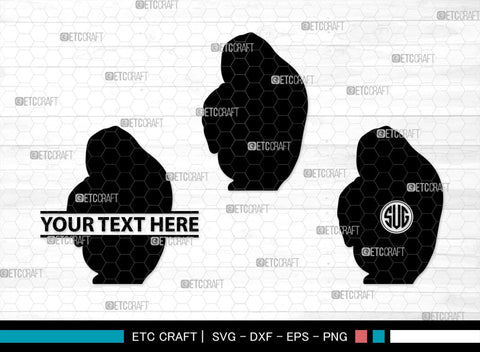 Gorillas Monogram, Gorilla Silhouette, Gorilla SVG, King Kong Gorilla Svg, Fierce Gorilla Svg, Ape Svg, SB00273 SVG ETC Craft 