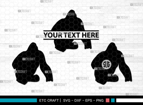 Gorillas Monogram, Gorilla Silhouette, Gorilla SVG, King Kong Gorilla Svg, Fierce Gorilla Svg, Ape Svg, SB00273 SVG ETC Craft 