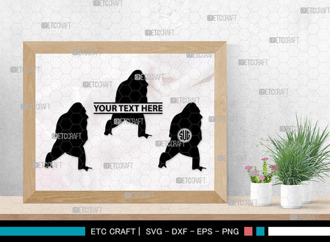 Gorillas Monogram, Gorilla Silhouette, Gorilla SVG, King Kong Gorilla Svg, Fierce Gorilla Svg, Ape Svg, SB00273 SVG ETC Craft 