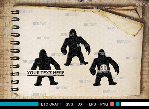 Gorillas Monogram, Gorilla Silhouette, Gorilla SVG, King Kong Gorilla Svg, Fierce Gorilla Svg, Ape Svg, SB00273 SVG ETC Craft 